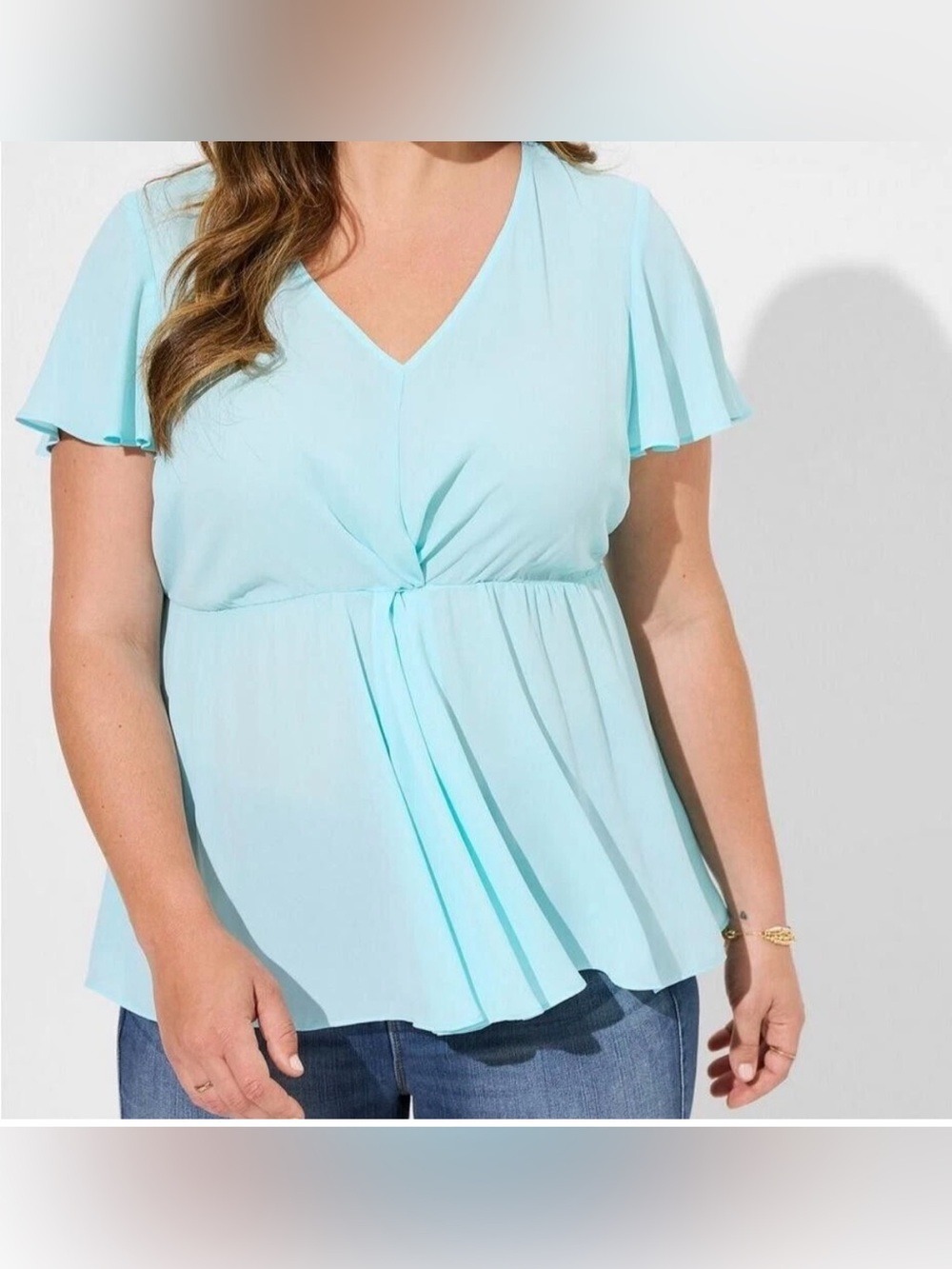 Torrid Georgette Twist Surplice Flutter Sleeve Blouse size 3x